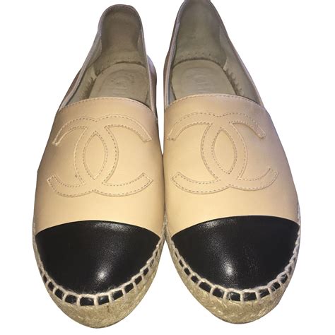 chanel espadrilles leather beige|Chanel espadrilles for cheap.